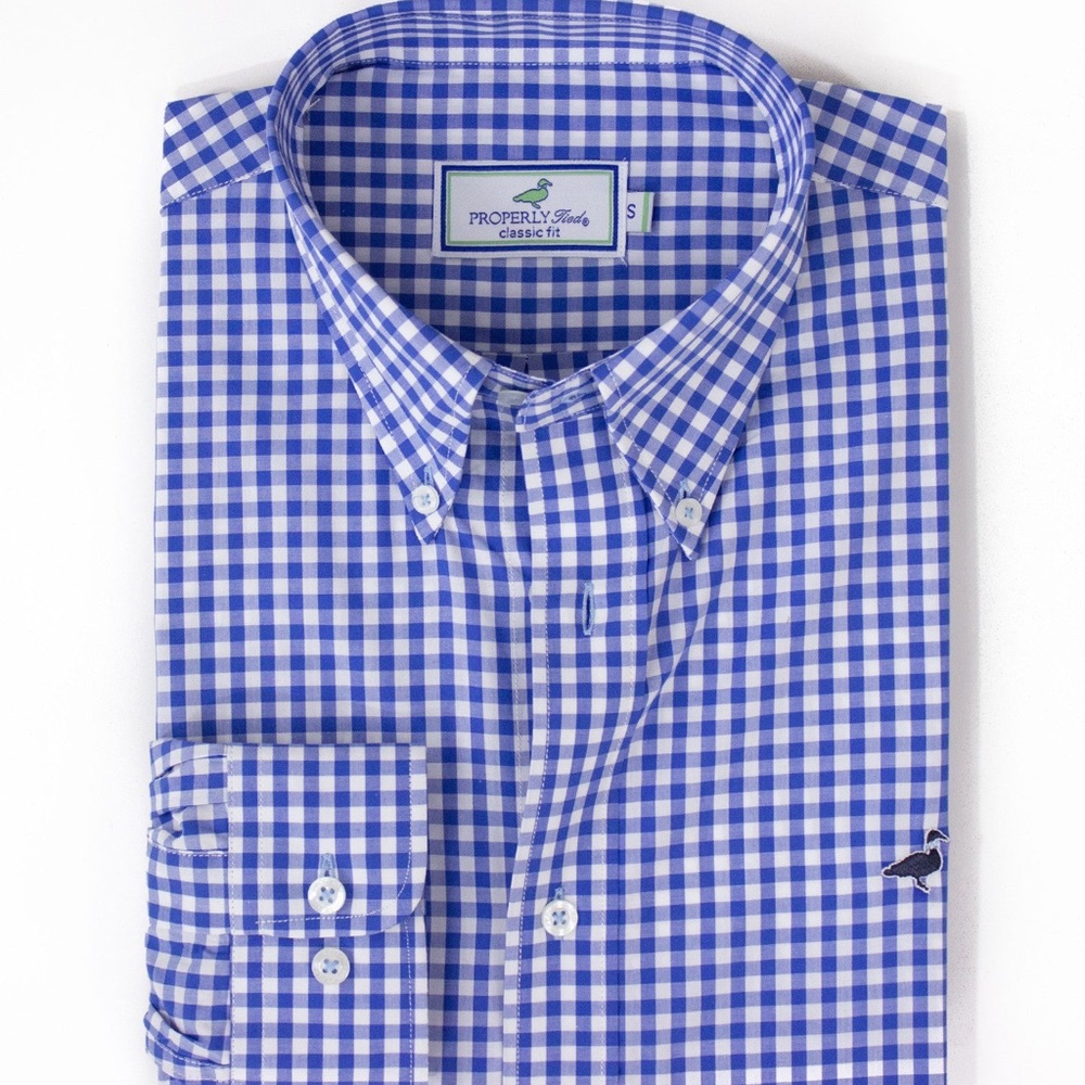 NEW Properly Tied Signature Woven Shirt in Blue size small